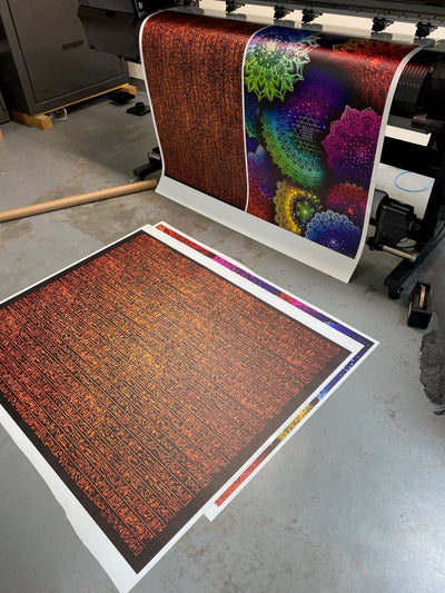 Illuminated Mandala DIY VINYL AREA RUG Vinyl Rug Electro Threads