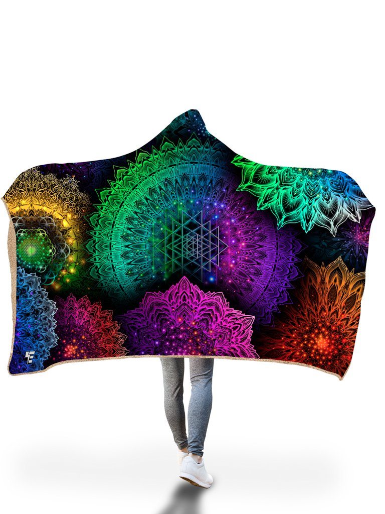 Illuminated Mandala Hooded Blanket Hooded Blanket Electro Threads 