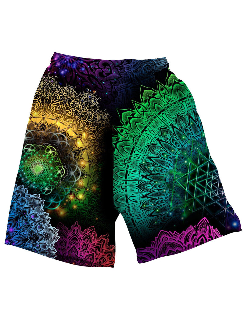 Illuminated Mandala Shorts Mens Shorts Electro Threads 
