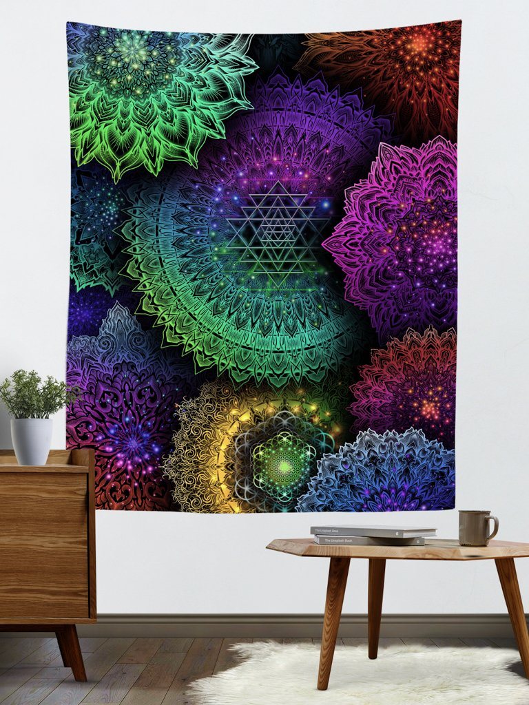 Metatrons Cube Mandala Tapestry - Electro Threads