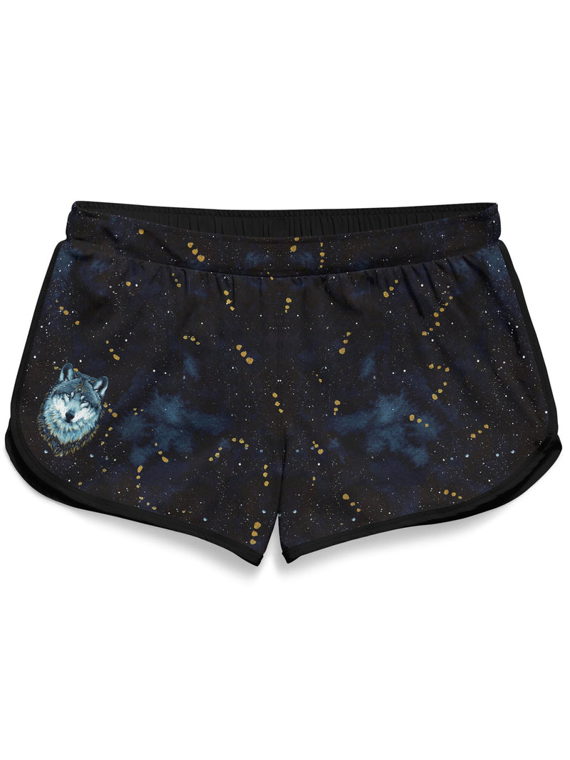 In The Darkness (Wolf) Retro Shorts (Special Edition) Women's Shorts Electro Threads 
