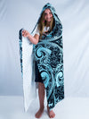 Kids Teal Mandala Hooded Blanket Hooded Blanket Electro Threads