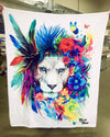 King of Lions Blanket Blanket Electro Threads THROW 50 X 60 Micro Fleece