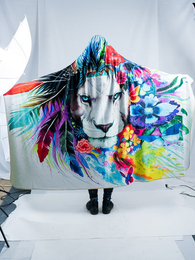 King Of Lions Hooded Blanket Hooded Blanket Electro Threads