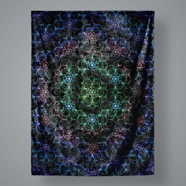 MAGIC MANDALA Large Velvet Wall Tapestry 60x80 Electro Threads
