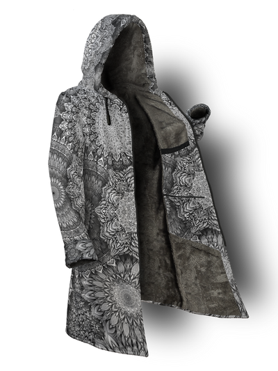 Mandala Bloom V2 Cyber Cloak Cyber Cloak Yantrart Long Sleeve-No Bag XX-Small Cosmic Fur (Grey)