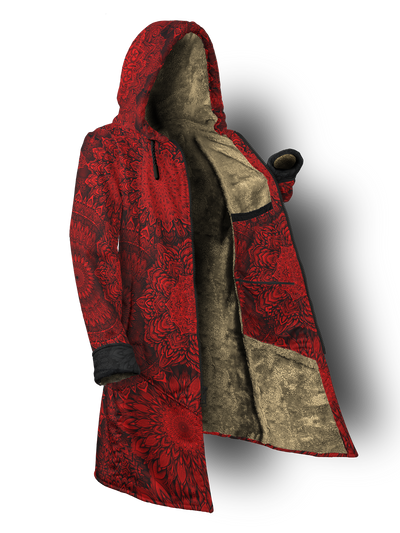 Mandala Bloom V2 Red Cyber Cloak Cyber Cloak Yantrart Long Sleeve-No Bag XX-Small Beige Sherpa