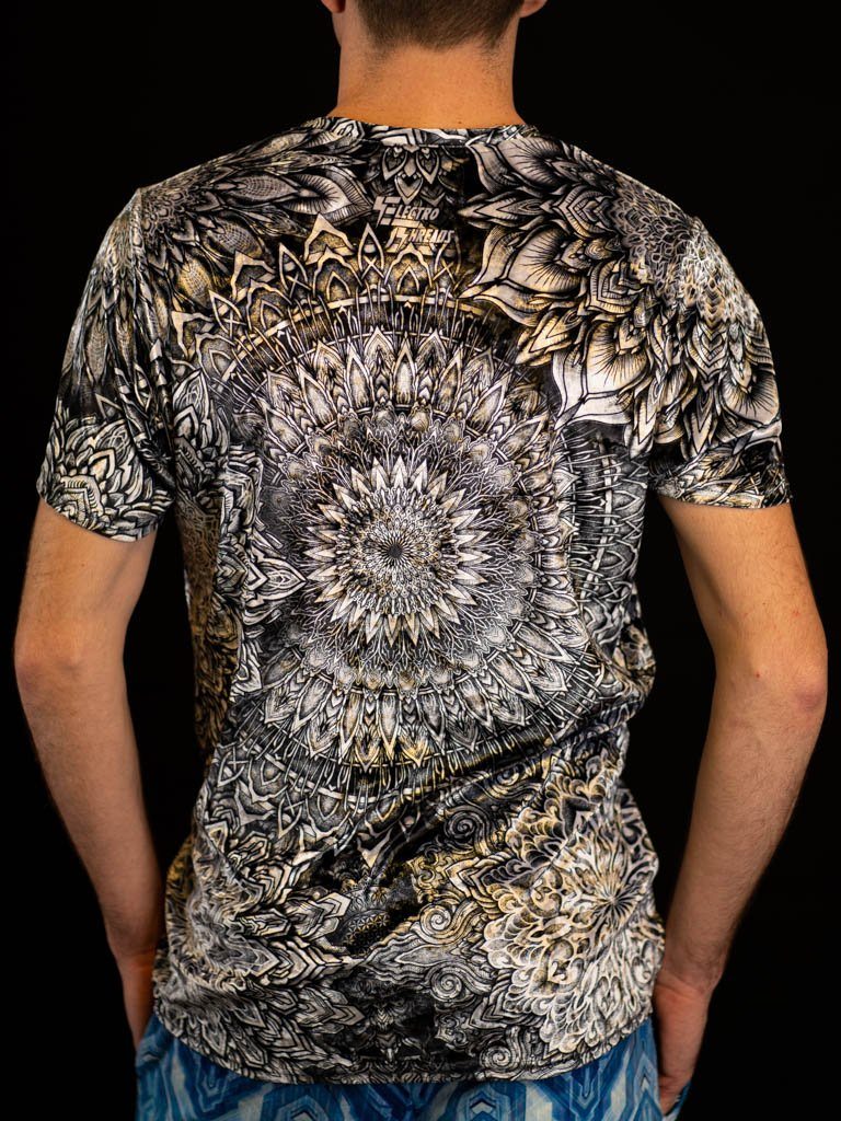 Mandala Bloom V2 Unisex Crew T-Shirts Electro Threads X-Small Crushed Velvet 