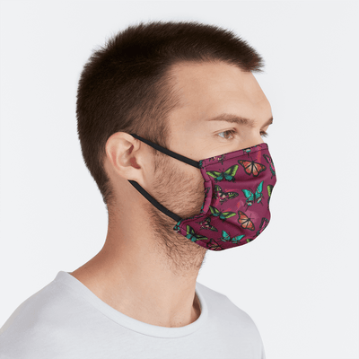MAROON BUTTERFLY Face Mask Electro Threads