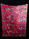 Maroon Butterfly Fleece Blanket Blanket Electro Threads