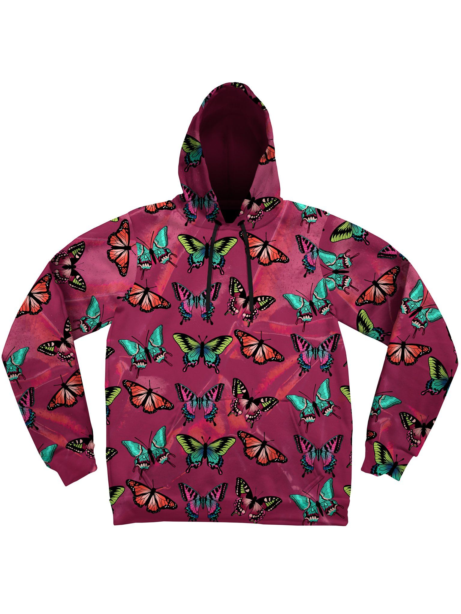 Maroon Butterfly Youth Hoodie Pullover Hoodies Electro Threads 