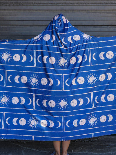 Moon Cycles Hooded Blanket Hooded Blanket Electro Threads