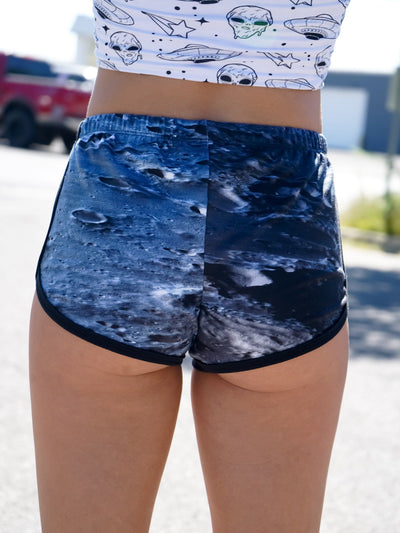 Moon Surface Retro Shorts Women's Shorts Electro Threads