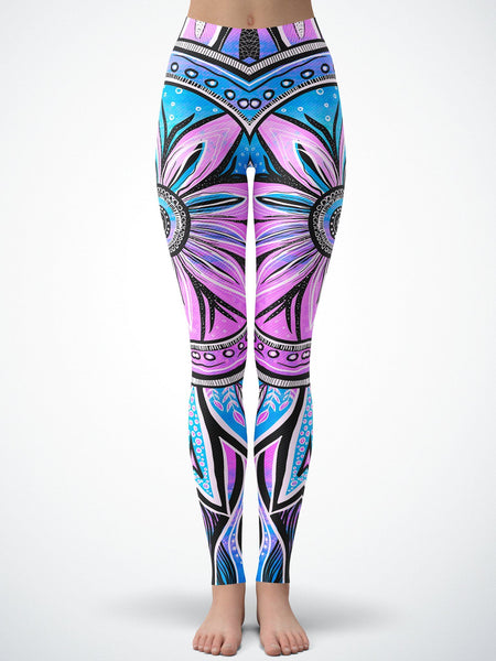 Moon/Sun-Ray Mandala Tights - Electro Threads