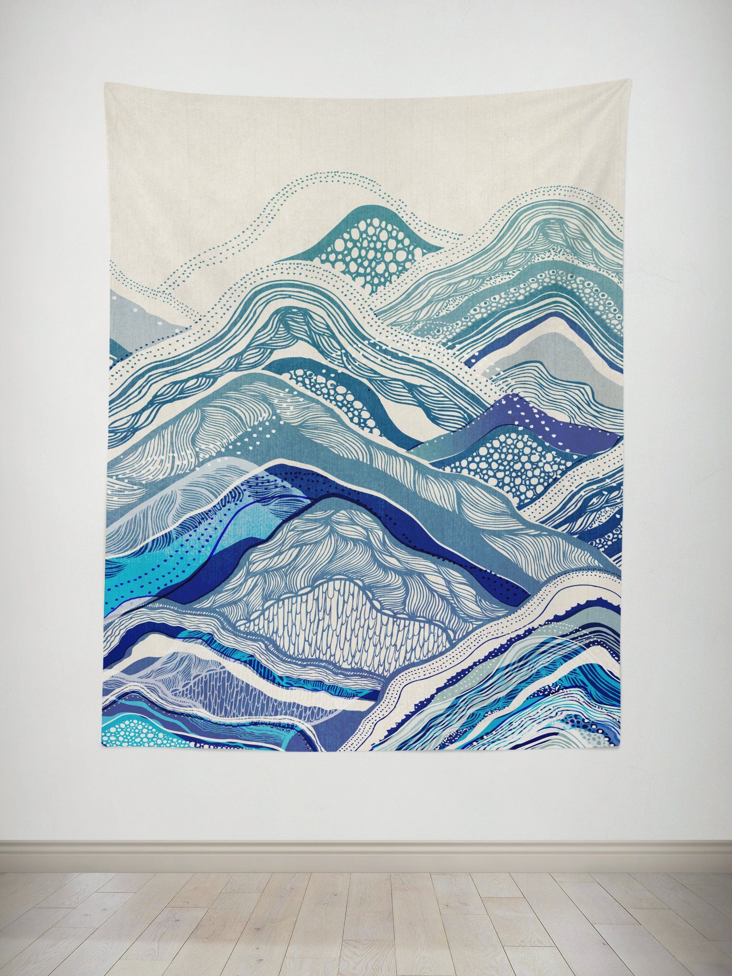 Blue discount mountain tapestry