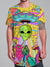 Neon Alien Drip Invasion (Yellow) Unisex Tall Tee Mens Tall Tee Electro Threads 
