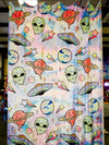 Neon Alien Heads Tapestry Tapestry Electro Threads