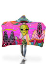 Neon Alien Invasion (Dawn) Hooded Blanket Hooded Blanket Electro Threads