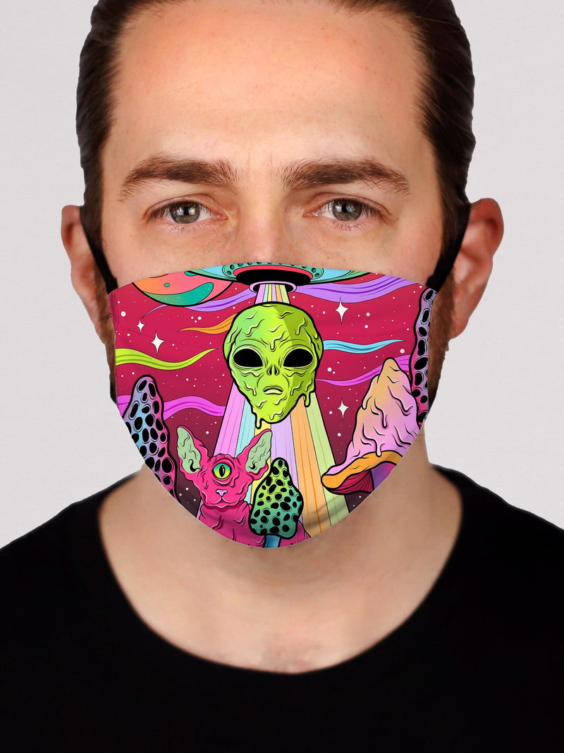 Neon Alien Invasion (Dusk) Face Mask Face Masks Electro Threads 