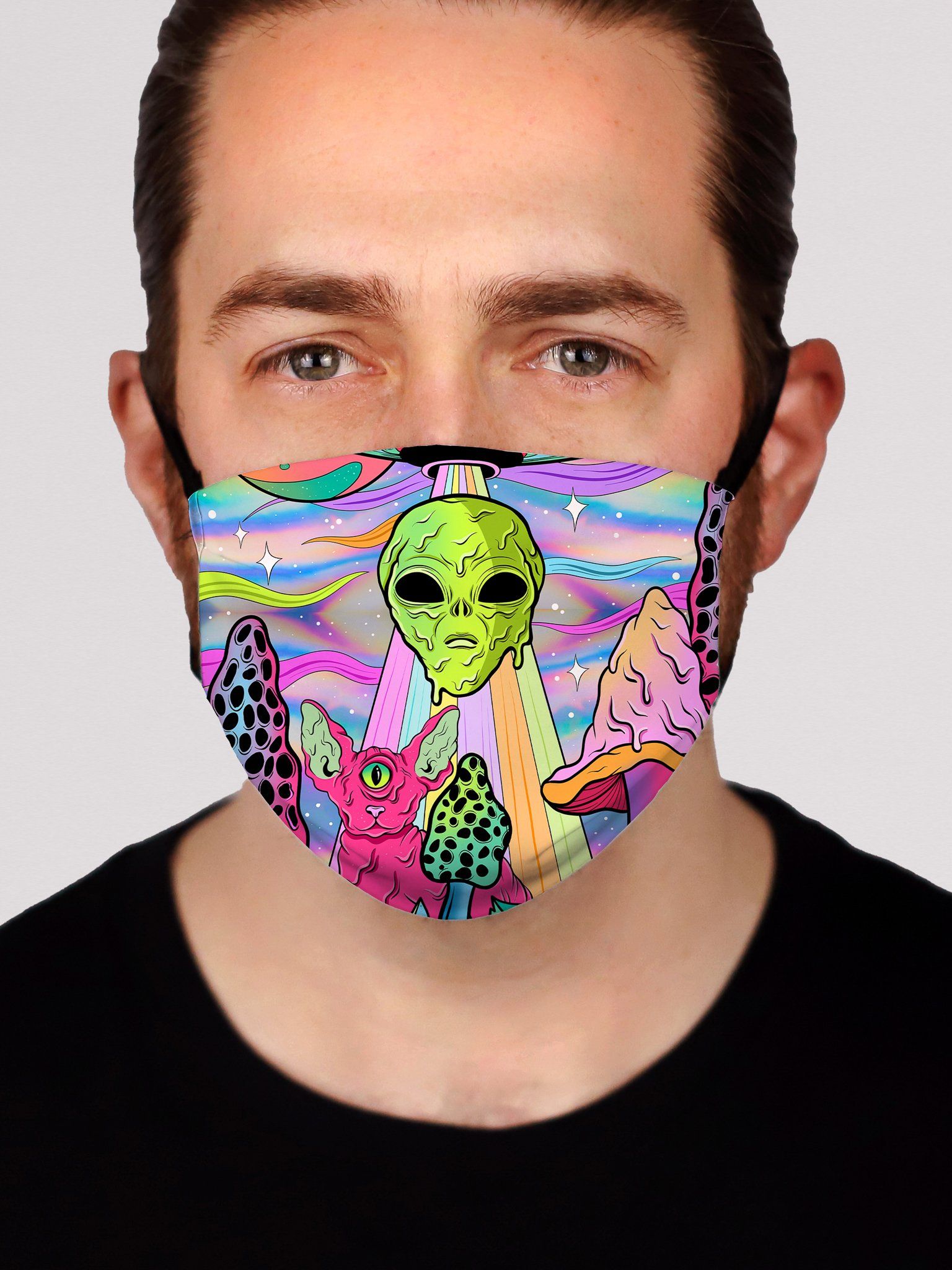Neon Alien Invasion (Shimmer) Face Mask Face Masks Electro Threads 