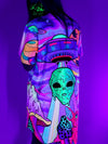Neon Alien Invasion (Shimmer) Unisex Tall Tee Mens Tall Tee Electro Threads