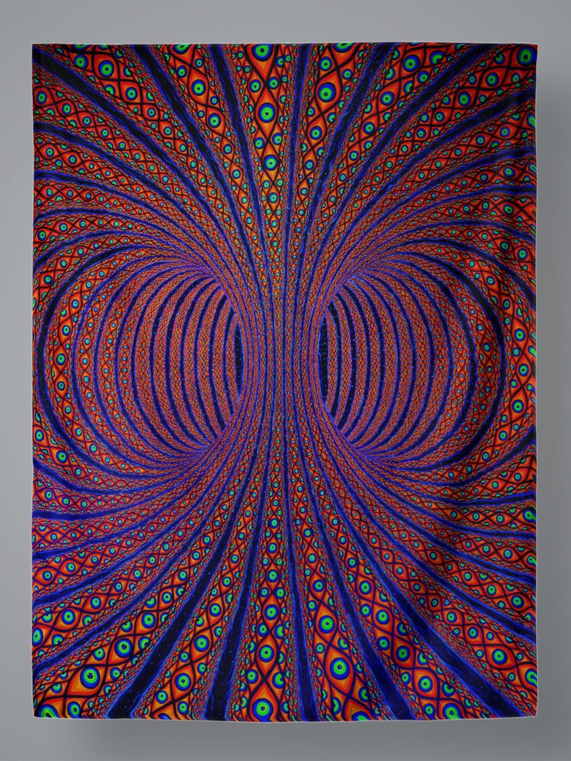 Neon All Seeing Torus Tapestry Tapestry Electro Threads 