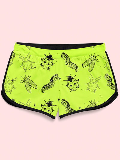 Neon Bugs Retro Shorts Women's Shorts Electro Threads 2XS Green Regular