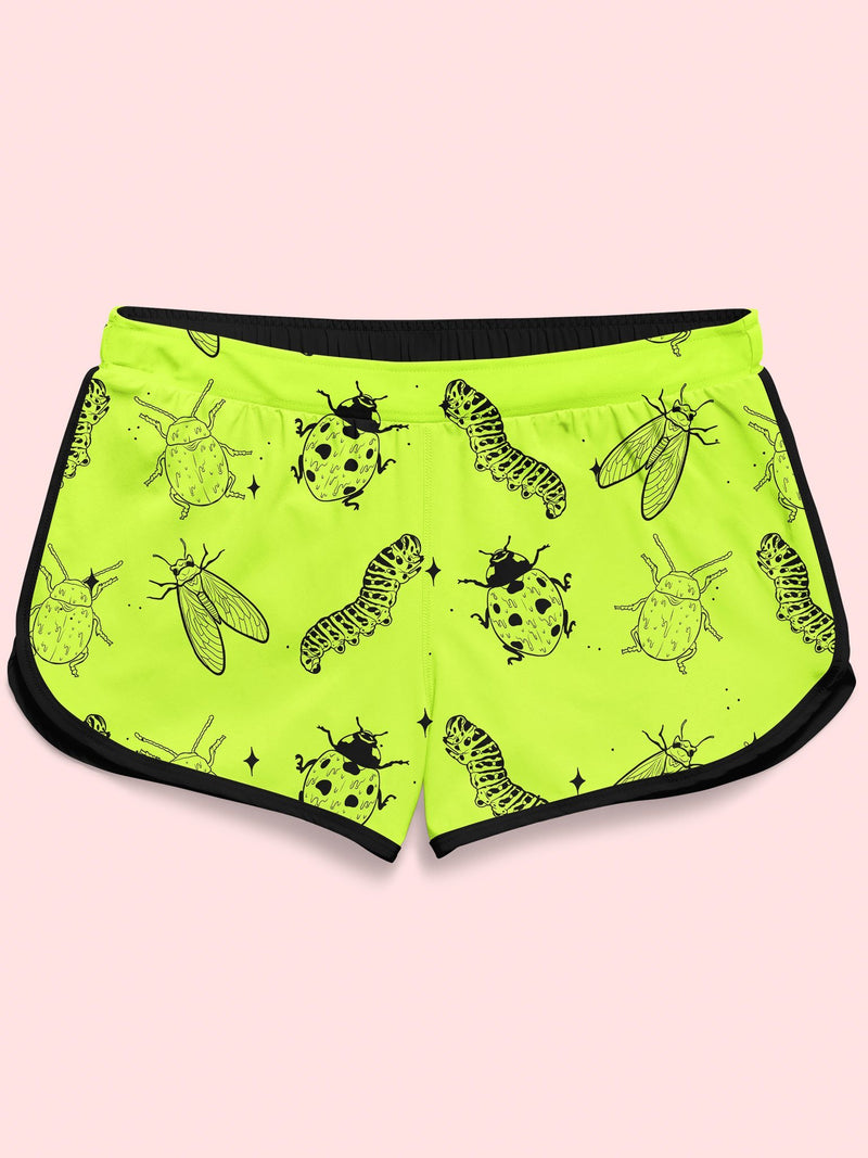 Neon Bugs Retro Shorts Women's Shorts Electro Threads 2XS Yellow Regular
