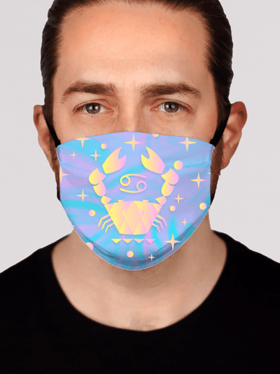 Neon Cosmic Zodiac (Cancer) Face Mask Face Masks Space Queen
