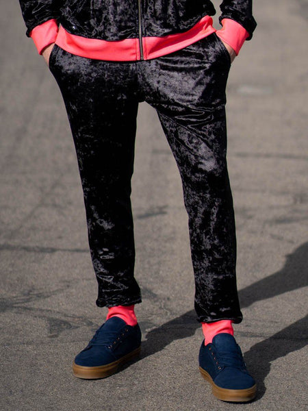 Neon Crushed Velvet Unisex Joggers - Electro Threads