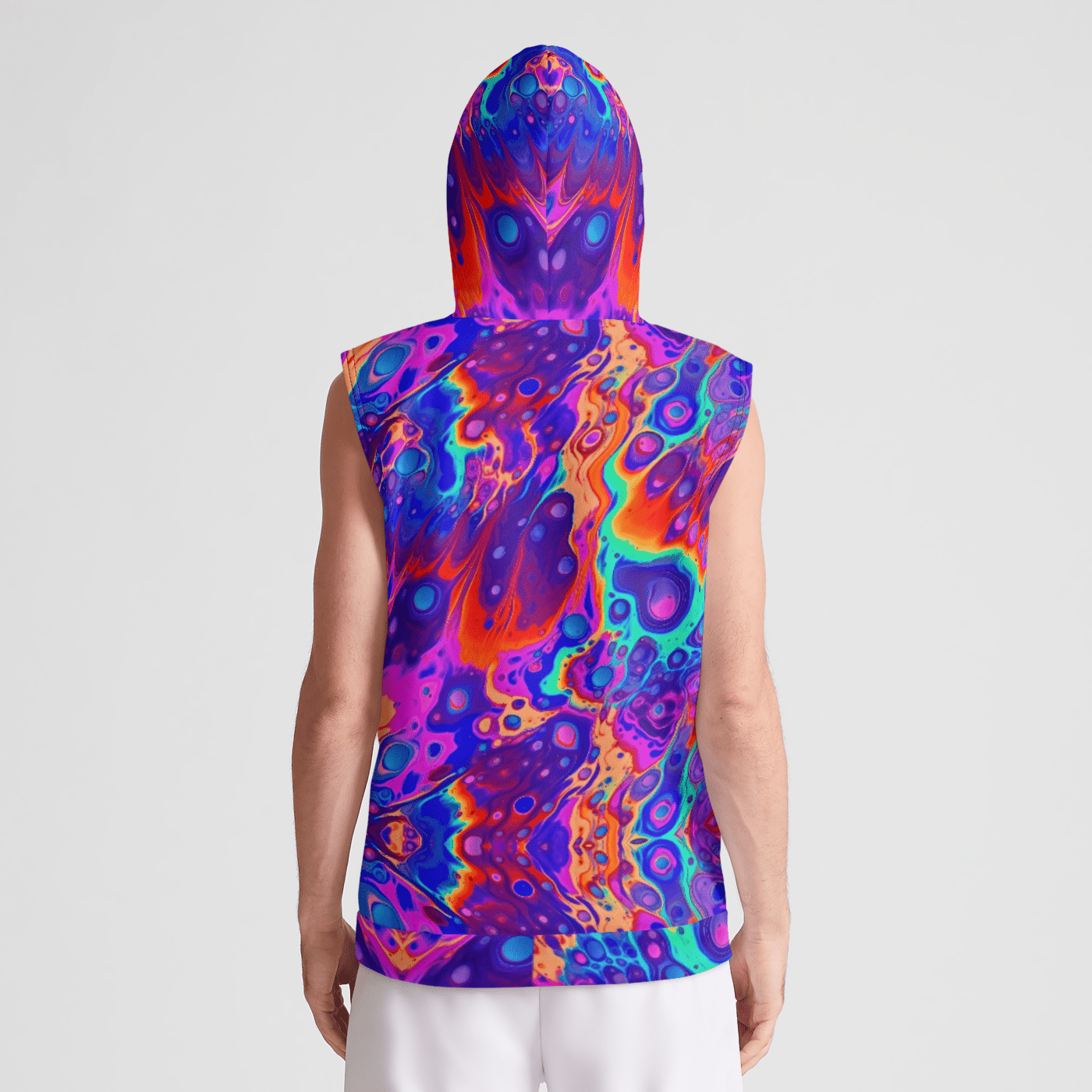 NEON DRIP Mens Sleeveless Pullover Hoodie