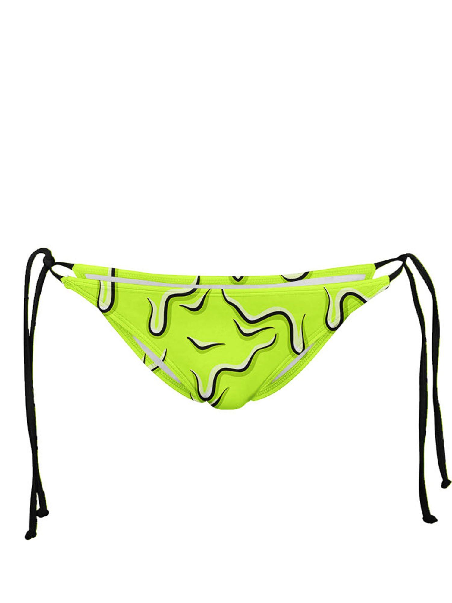 Neon Drippy (Green) Bikini Bottom Bikini Bottoms Electro Threads 