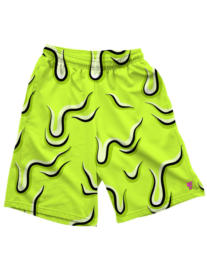 Neon Drippy (Green) Shorts Mens Shorts Electro Threads 