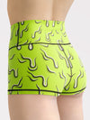 Neon Drippy (Green) Yoga Shorts Yoga Shorts Electro Threads