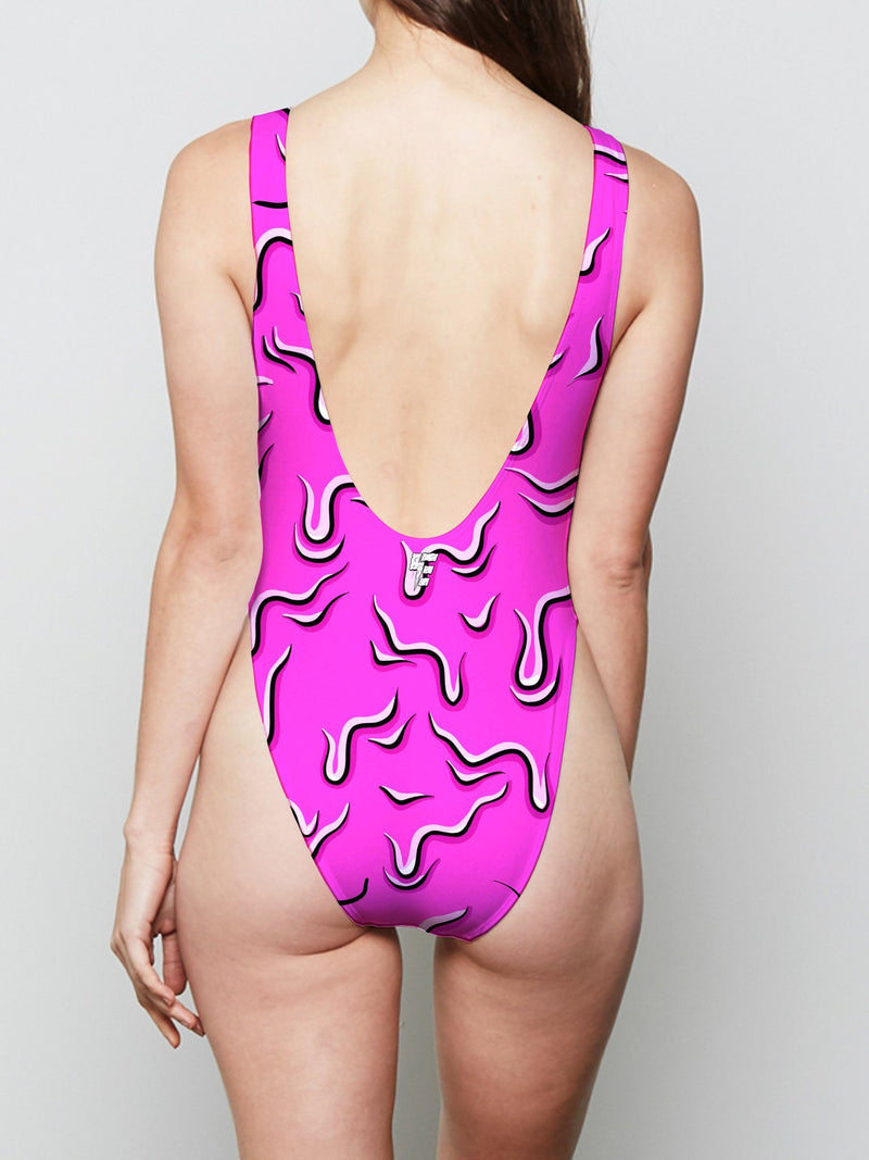 Neon Drippy (Pink) Bodysuit Bodysuit Electro Threads 
