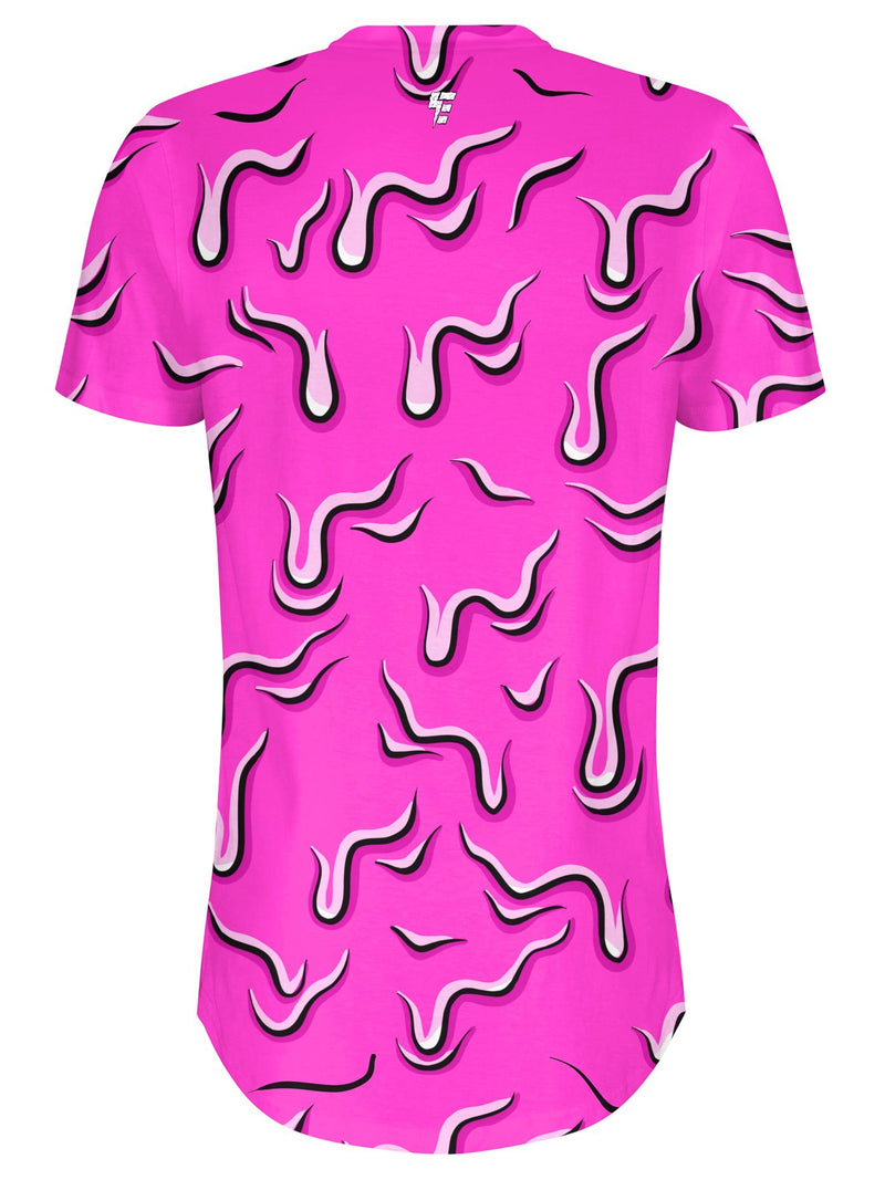 Neon Drippy (Pink) Tall Tee Mens Tall Tee Electro Threads 