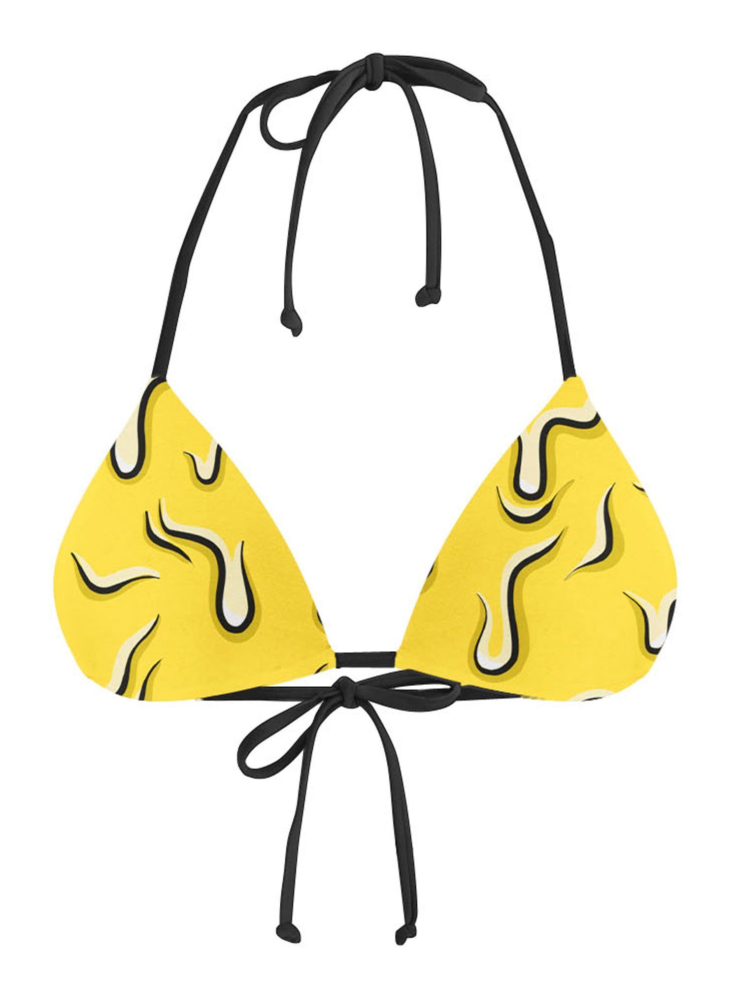 Neon Drippy (Yellow) Bikini Top Bikini Tops Electro Threads 