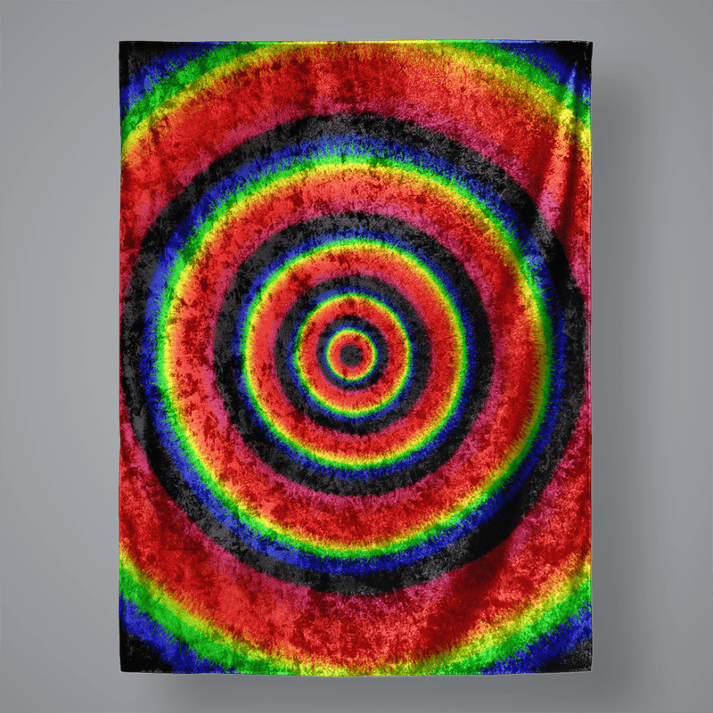 NEON SACRED DUALITY Crushed Velvet Wall Tapestry - Electro Threads