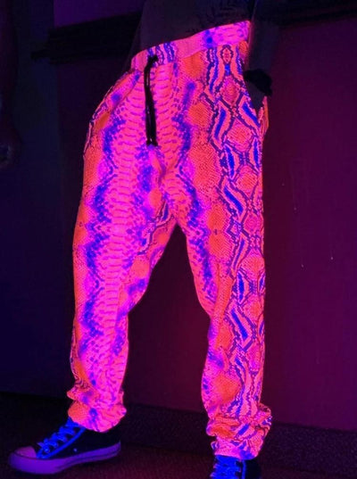 Neon Festival Snakeskin Unisex Joggers Jogger Pant Electro Threads