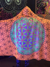 Neon Flower of Life Hooded Blanket Hooded Blanket Electro Threads