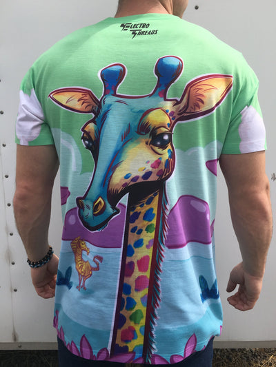 Neon Giraffe Unisex Crew T-Shirts T6