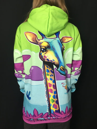 Neon Giraffe Unisex Hoodie Pullover Hoodies T6