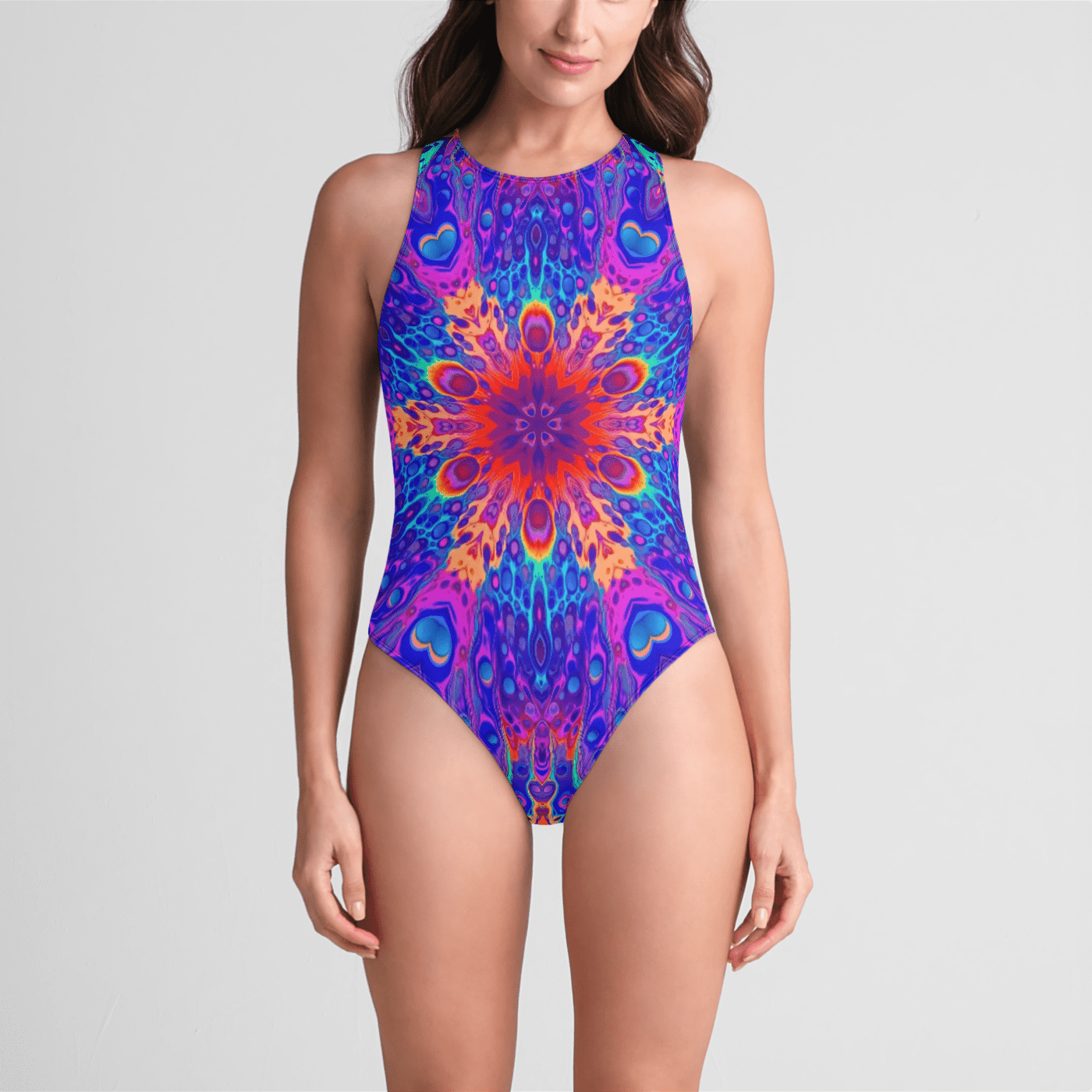 Zip top back swimsuit