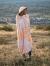 Neon Orange Lotus Mandala Hooded Blanket Hooded Blanket Electro Threads