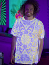 Neon Orange Lotus Mandala Unisex Crew T-Shirts Electro Threads