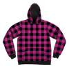 Neon Pink Black Plaid Pullover Hoodies T6