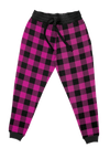 Neon Pink Black Plaid Unisex Joggers Jogger Pant T6