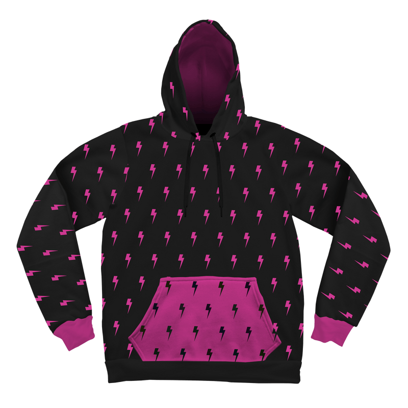 Neon Pink Bolt Pullover Hoodies T6 