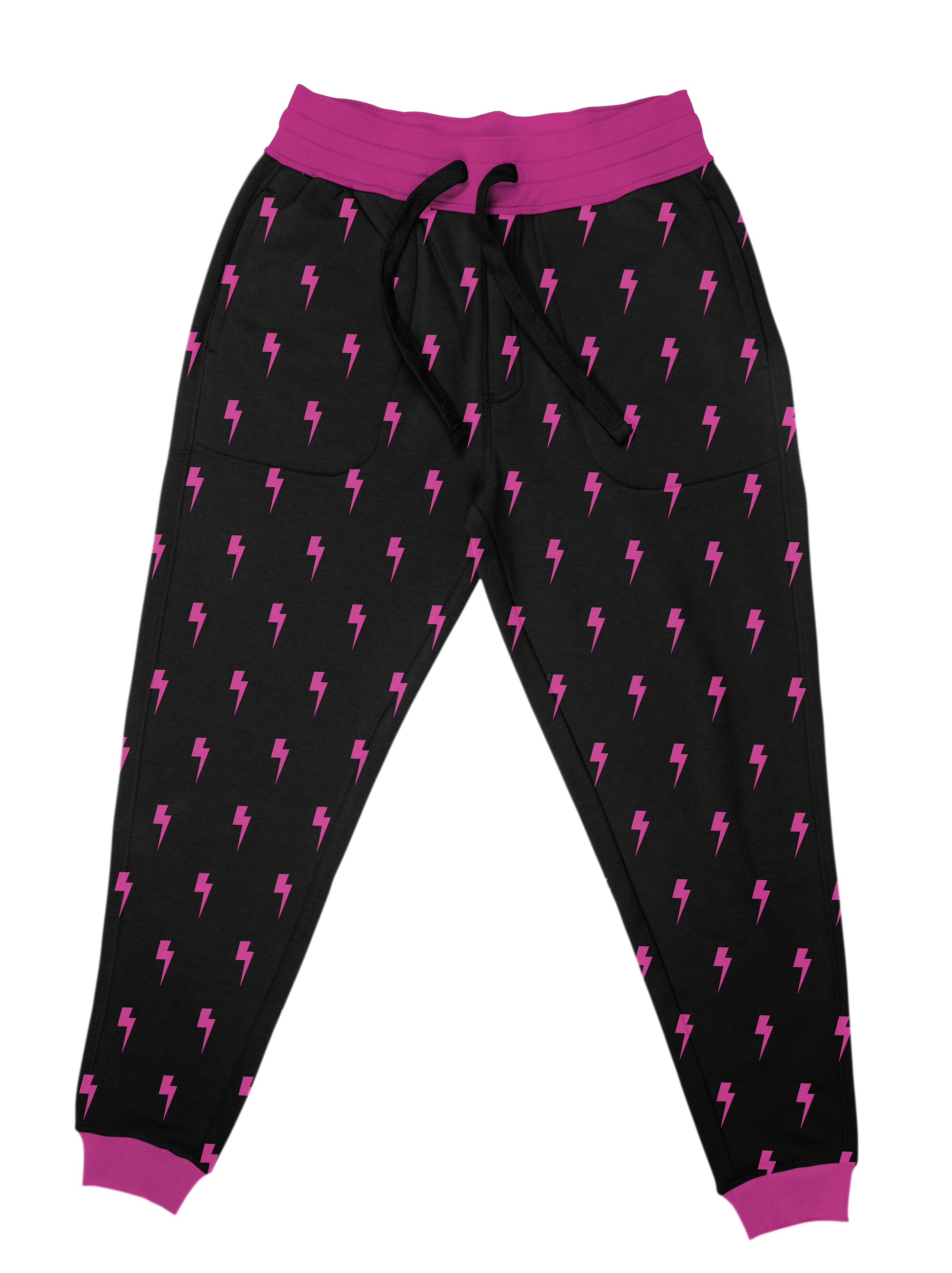 Neon Pink Bolt Unisex Joggers Jogger Pant T6 