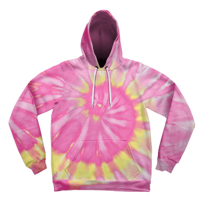 Neon Pink Tie-Dye Unisex Hoodie Pullover Hoodies Electro Threads